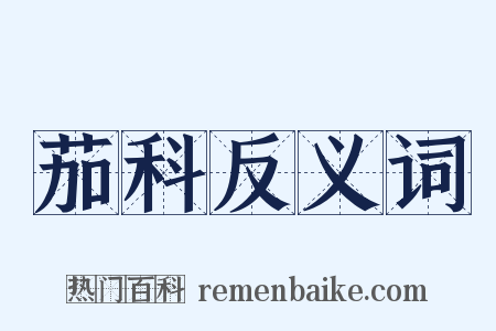 茄科反义词是什么意思的图片